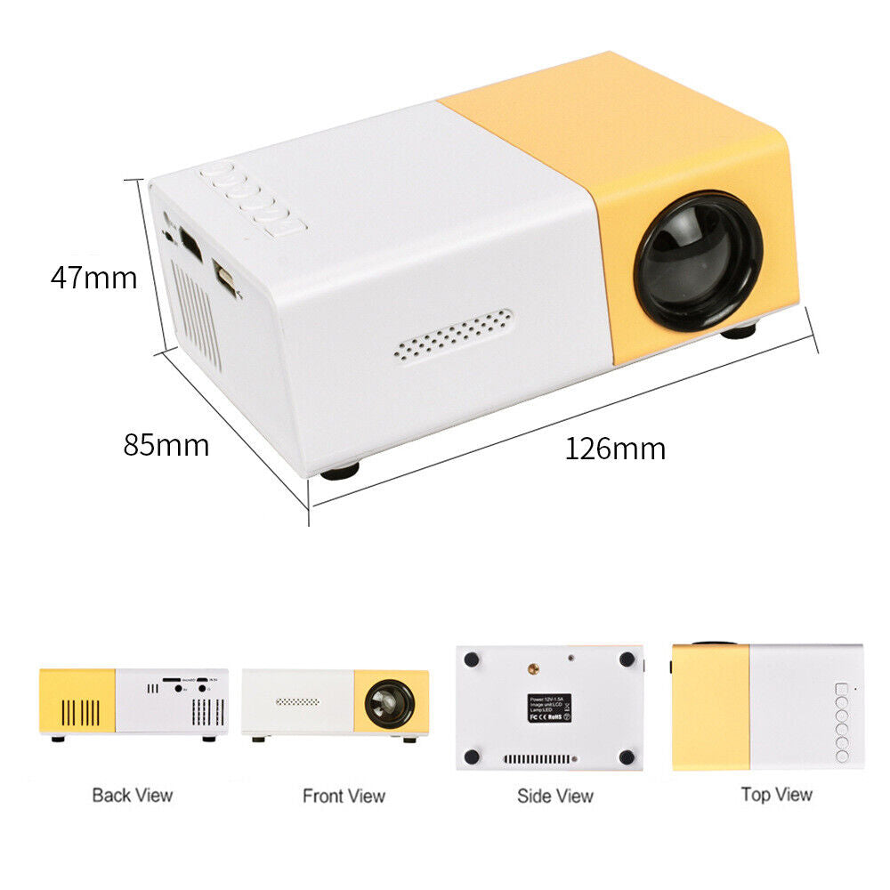 LED Mini Projector Portable 1080P Home Theater Cinema Projector HDMI USB TV